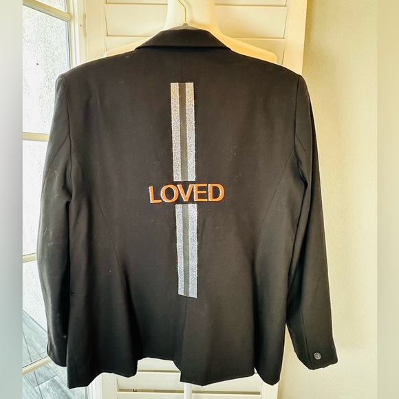 PRICE REDUCED! Hipchik Crystal Loved Blazer - Black Sz L - Picture 5 of 13